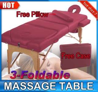 New 4 Foam Foldable Rose Portable Massage Table With Free Pillow 