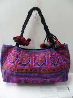 Multi Purple Hmong Embroidered Vintage Bag  