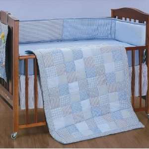  Gingham Block 5 Piece Crib Bedding Set Baby