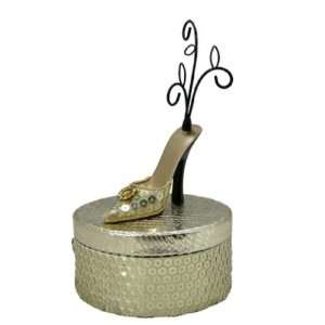  Disco Fever High Heel Shoe Jewelry Box Gold Color 5x6.5 