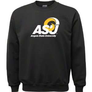  Angelo State Rams Black Youth Logo Crewneck Sweatshirt 