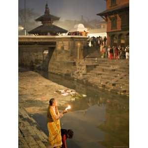  Two Women Making Offerings Before Dawn by the Bagmati 