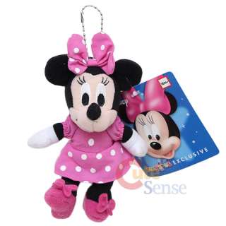Disney Minnie Mouse 5 Mini Plush Doll Key Chain /Cell Phone Charm 