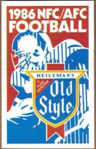 1986 NFL Pocket Schedule Old Style AFC NFC Football  