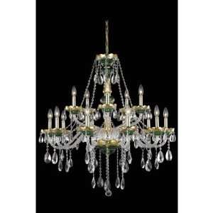 Elegant Lighting 7810G35 Alexandria 15 Light Chandelier Finish Green 