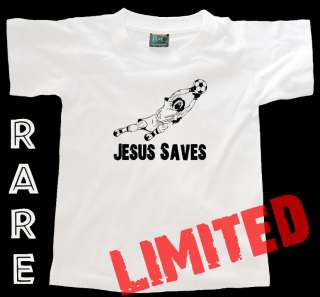 JESUS SAVES (Goalkeeper Soccer Christ Shaves) T SHIRT  