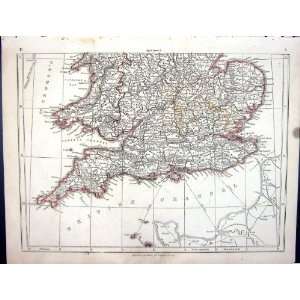   Map 1853 Southern England Wales British Channel