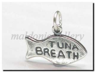 Tuna Breath Fish 1 x strling silver charm .925 DKC17927  