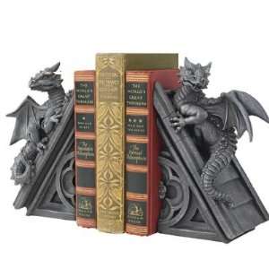  Gothic Castle Dragon Sculptural Bookends