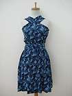 nwt see by chloe womens blue silk palm fronds print