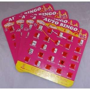  Red Auto Backseat Bingo Pack of 4 Unique Bingo Cards 