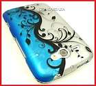 HTC STATUS AT&T BLUE SILVER VINE HARD COVER CASE CHACHA