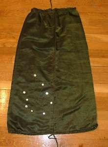 ASHLEY OROURKE Green Satin Embroidered Cargo Skirt S  