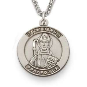  St Dennis , Patron Of Headaches, Sterling Silver Engraved 