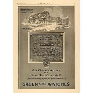  1923 Ad Gruen Watchmakers Time Hill Gold Case Factory 
