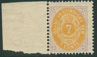 DANISH WEST INDIES #9 7¢ bicolor, og, NH, F/VF  