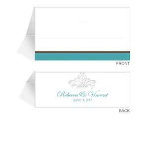  40 Photo Place Cards   Shield Horses Teal