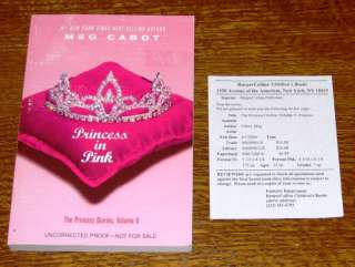 Rare PRINCESS IN PINK Meg Cabot SIGNED 1st/1st & ARC 9780060096106 