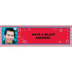  Colorful Fireworks Personalized Photo Banner Medium 24 x 