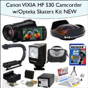   Canon VIXIA HF S30 Camcorder w/Opteka Skaters Kit NEW