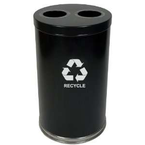   Recycling Container with 2 Plastic Liners, Legend Recycle, Round, 18