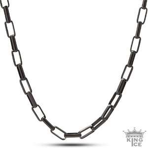  All Black Everything Rectangle Link Stainless Steel Chain 