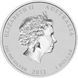 2012 Australia BERLIN COIN SHOW YEAR OF THE DRAGON 1 OZ SILVER COLORED 