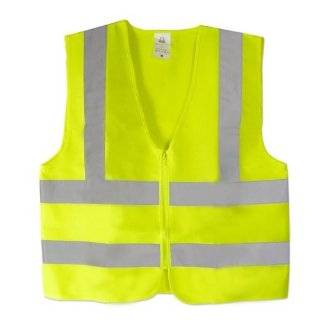 Neiko High Visibility Neon Yellow Zipper Front Safety Vest with 