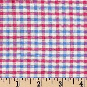  44 Wide Summer Days Yarn Dyed Check Deep Pink/White/Blue 