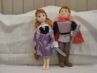 Disney Sleeping Beauty BRIAR ROSE AURORA Prince PHILIP Plush Stuffed 