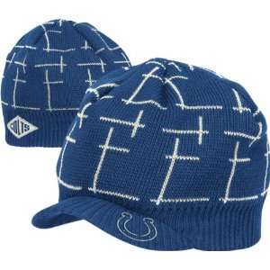   Retro Sport Pattern Billed Visor Knit Hat Beanie