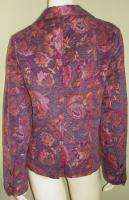 COLDWATER CREEK Purple Floral Tapestry Jacket L  