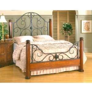   Leland Metal Poster Bed in Faux Rust Finish Furniture & Decor