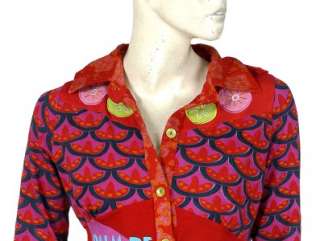 NEW $148 White Chocolate Printed Patchwork Cotton Shirt Blouse Top 