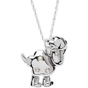  LUCY THE LAMB WAGGLES PENDANT WITH CHAIN 14K White Gold 16 