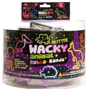  PII Wacky Glitter Animals BandzSilly Bands 12PK New Toys 