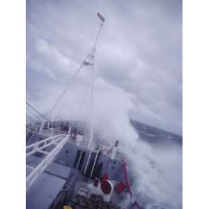Ship in Rough Seas, Antarctic Ocean, Antarctica Premium Photographic 