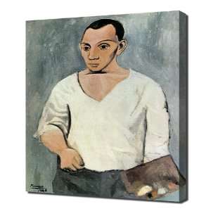 Pablo Picasso   Self Portrait with Palette [1906]   Framed Canvas Art 