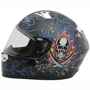    KBC Ed Hardy Pirate VR 2 Helmet   Small/Black Automotive