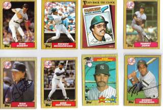 1987 NEW YORK YANKEES TOPPS 37 CARD TEAM SET WITH 8 SIGNED CARD 