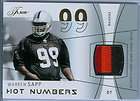 WARREN SAPP 2004 04 FLAIR HOT NUMBERS GAME USED JERSEY 
