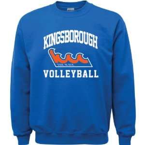   College Wave Royal Blue Youth Volleyball Arch Crewneck Sweatshirt
