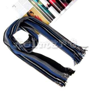 New Cool Style Mens Long Stripe Warm Scarf Shawl Gift  