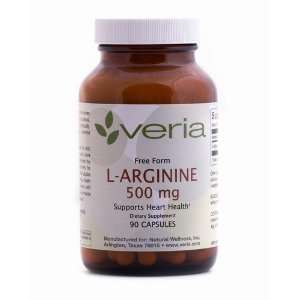  Veria   L Arginine 500 mg (90 Capsules) Health & Personal 