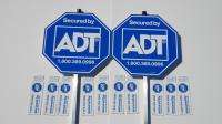 ADT/BRINKS/HOME SECURITY ALARM SYSTEM YARD SIGN & 10 WINDOW STICKERS 