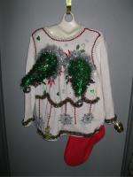 OUTRAGEOUS CHRISTMAS TREE TACKY UGLY CHRISTMAS SWEATER JUMPER MENS 