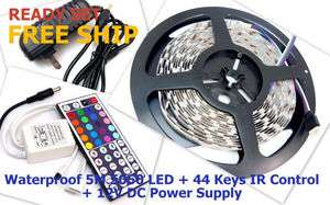   5M RGB SMD 5050 Flexibl 300 LED Strip + 44 KEY IR + 12V Power Supply