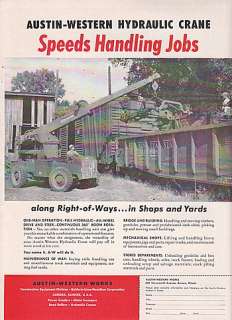1956 Austin Western Hydraulic Crane Ad Pennsylvania Railroad Gondola 