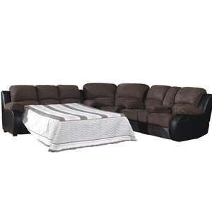  Yalus Furniture 8672 49 3PC Sleeper Sectional, Dark Brown 