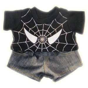  Black Spider Shirt and Denim Pants Outfit Teddy Bear 
